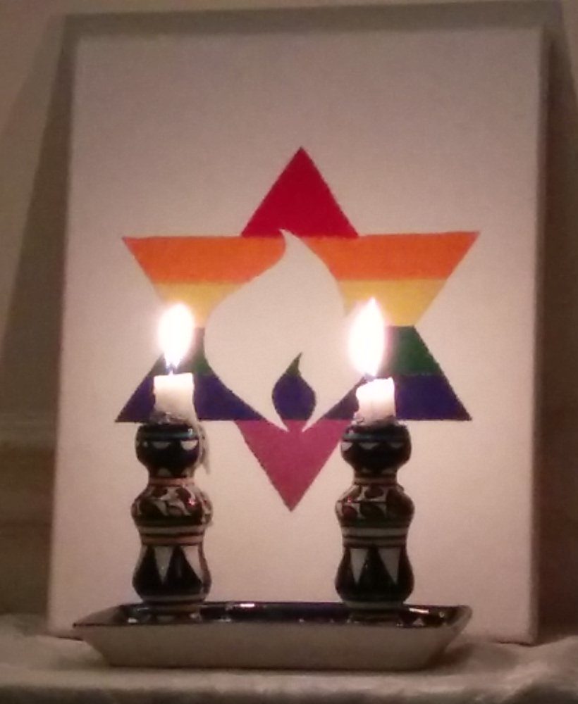 Shabbat candles at city congregation
