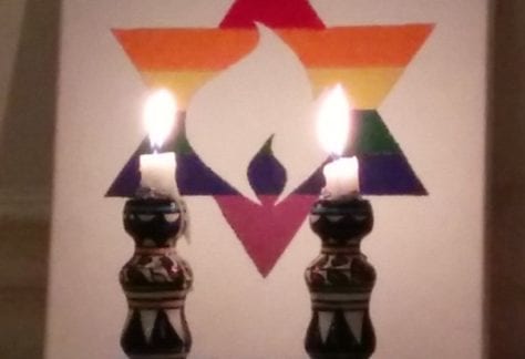 Shabbat candles at city congregation
