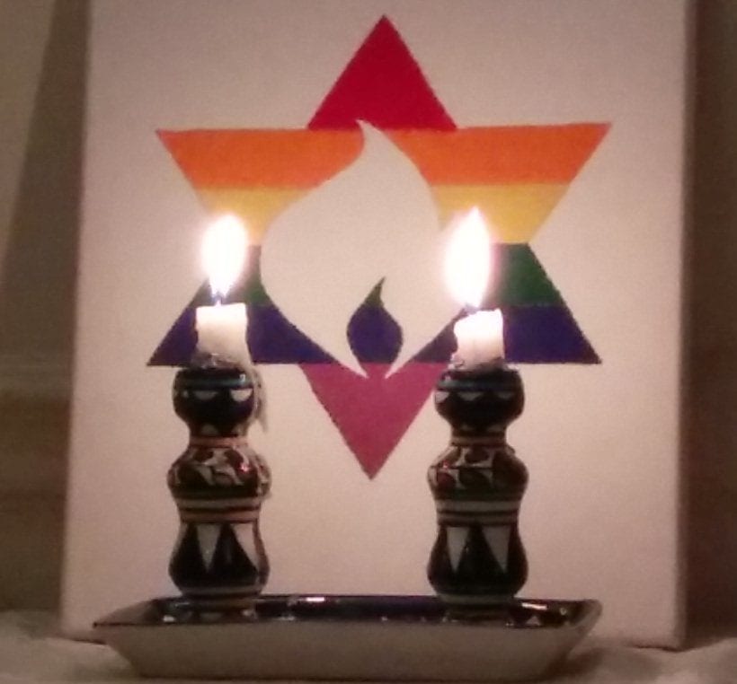 Shabbat candles at city congregation